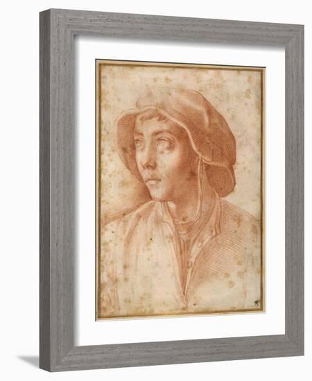 Bust Portrait of a Boy Wearing a Cap-Francesco De Rossi Salviati Cecchino-Framed Giclee Print