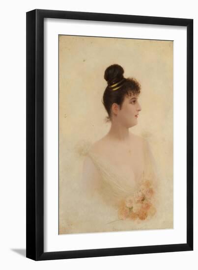 Bust Portrait of a Girl-Georges Croegaert-Framed Giclee Print