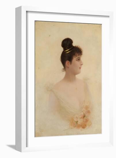 Bust Portrait of a Girl-Georges Croegaert-Framed Giclee Print