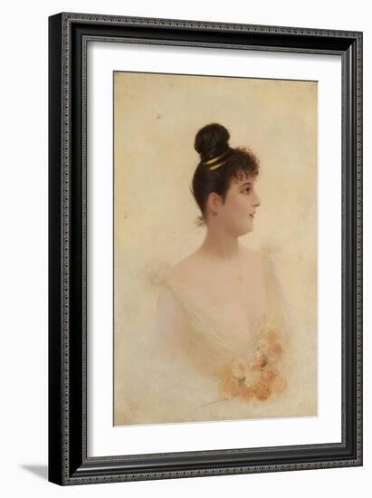 Bust Portrait of a Girl-Georges Croegaert-Framed Giclee Print