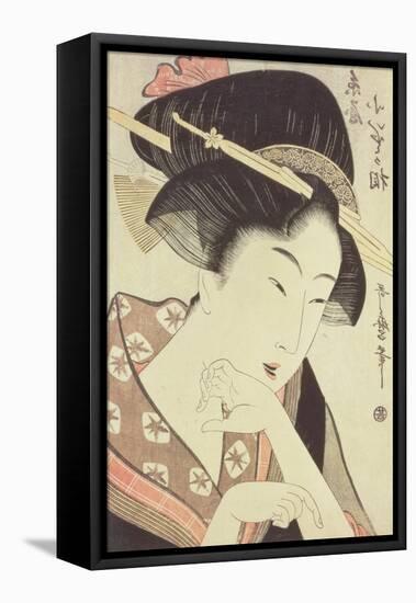 Bust Portrait of the Heroine Kioto of the Itoya-Kitagawa Utamaro-Framed Premier Image Canvas