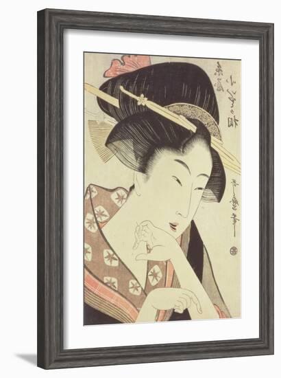 Bust Portrait of the Heroine Kioto of the Itoya-Kitagawa Utamaro-Framed Giclee Print