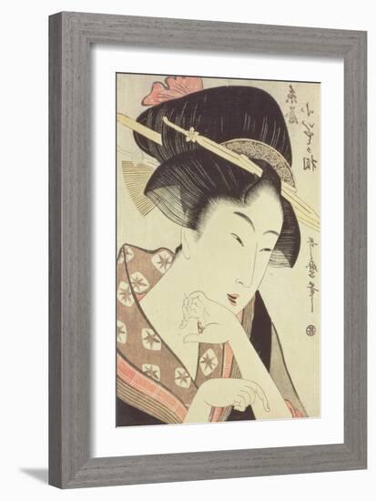 Bust Portrait of the Heroine Kioto of the Itoya-Kitagawa Utamaro-Framed Giclee Print