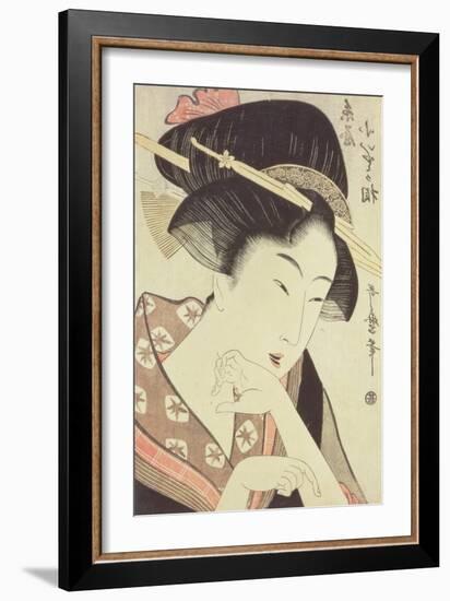 Bust Portrait of the Heroine Kioto of the Itoya-Kitagawa Utamaro-Framed Giclee Print