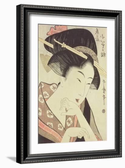 Bust Portrait of the Heroine Kioto of the Itoya-Kitagawa Utamaro-Framed Giclee Print