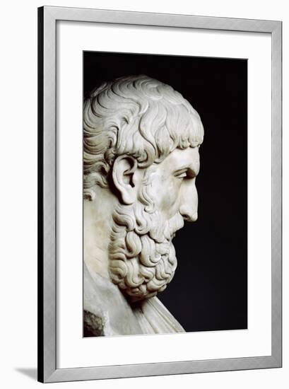 Bust Sculpture of Epicurus-null-Framed Premium Photographic Print