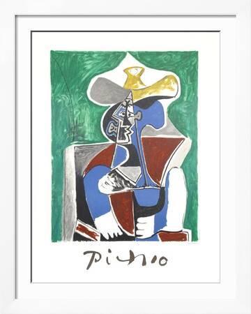 Buste au Chapeau Jaune et Gris' Collectable Print - Pablo Picasso | Art.com