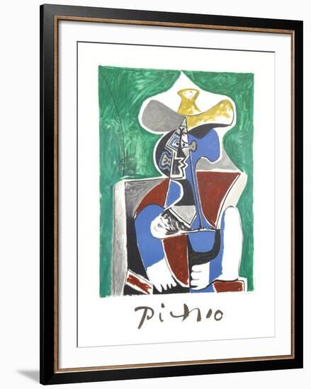 Buste au Chapeau Jaune et Gris-Pablo Picasso-Framed Collectable Print