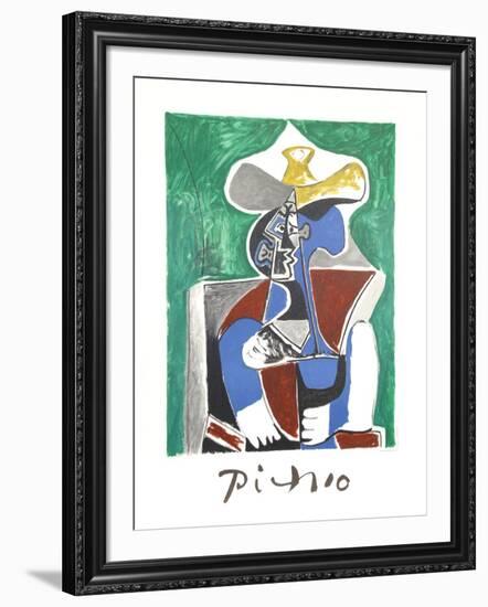 Buste au Chapeau Jaune et Gris-Pablo Picasso-Framed Collectable Print