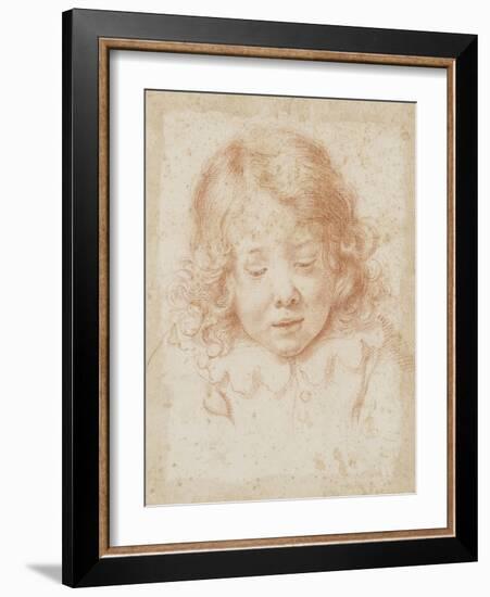 Buste d'enfant vu de face regardant en bas-Carlo Dolci-Framed Giclee Print