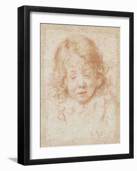 Buste d'enfant vu de face regardant en bas-Carlo Dolci-Framed Giclee Print