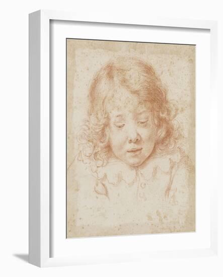 Buste d'enfant vu de face regardant en bas-Carlo Dolci-Framed Giclee Print