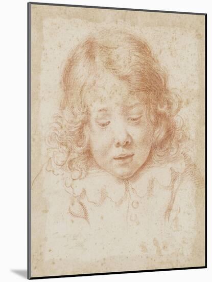 Buste d'enfant vu de face regardant en bas-Carlo Dolci-Mounted Giclee Print