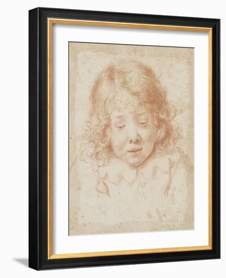 Buste d'enfant vu de face regardant en bas-Carlo Dolci-Framed Giclee Print