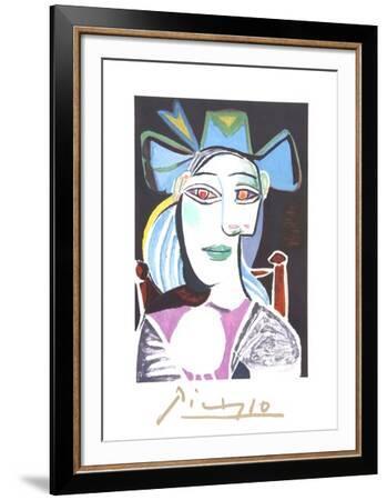 Buste De Femme Au Chapeau Bleu' Premium Edition - Pablo Picasso | Art.com
