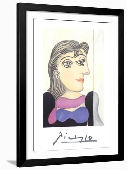Buste de Femme au Foulard Mauve-Pablo Picasso-Framed Collectable Print