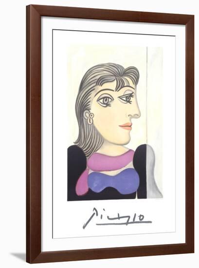 Buste de Femme au Foulard Mauve-Pablo Picasso-Framed Collectable Print