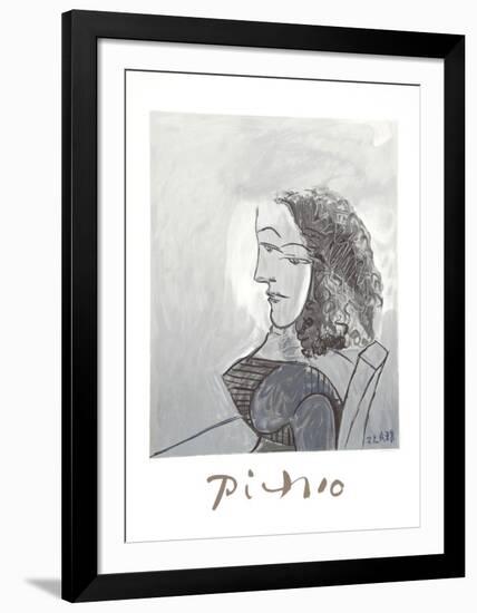 Buste de Femme aux Cheveux Bouchles-Pablo Picasso-Framed Collectable Print