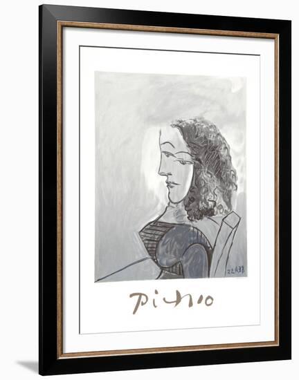 Buste de Femme aux Cheveux Bouchles-Pablo Picasso-Framed Collectable Print