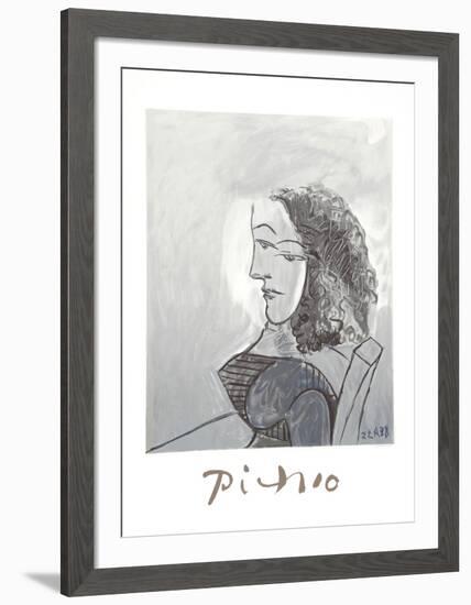 Buste de Femme aux Cheveux Bouchles-Pablo Picasso-Framed Collectable Print