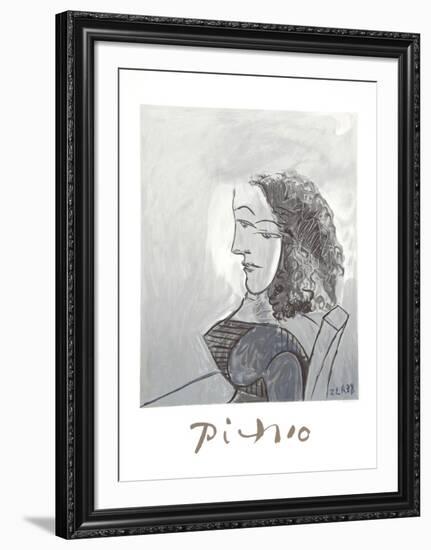Buste de Femme aux Cheveux Bouchles-Pablo Picasso-Framed Collectable Print
