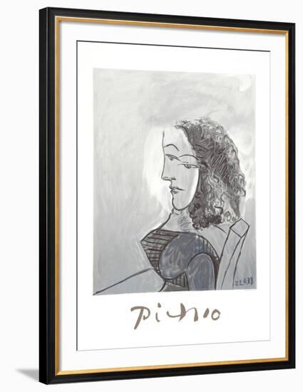 Buste de Femme aux Cheveux Bouchles-Pablo Picasso-Framed Collectable Print