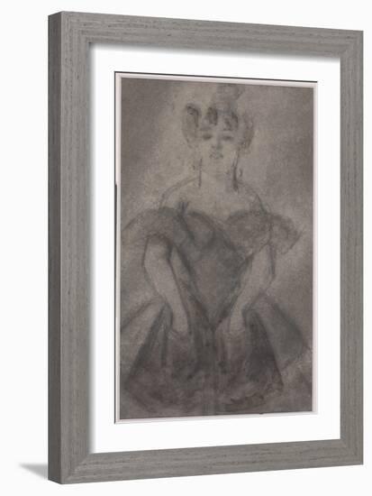 Buste De Femme (Pencil & Gouache on Paper)-Constantin Guys-Framed Giclee Print