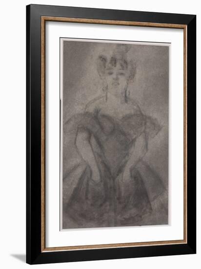 Buste De Femme (Pencil & Gouache on Paper)-Constantin Guys-Framed Giclee Print