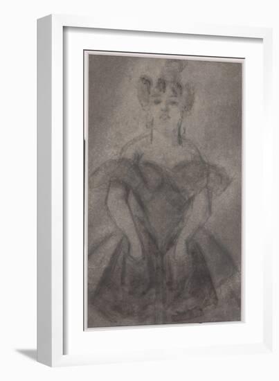 Buste De Femme (Pencil & Gouache on Paper)-Constantin Guys-Framed Giclee Print