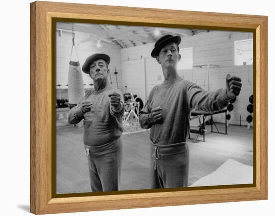 Buster Keaton and Donald O'Connor Holding Up 'Dukes', Practicing for Movie Based on Keaton's Life-Allan Grant-Framed Premier Image Canvas