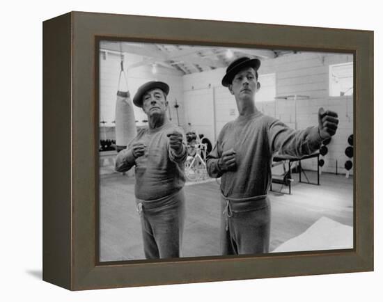 Buster Keaton and Donald O'Connor Holding Up 'Dukes', Practicing for Movie Based on Keaton's Life-Allan Grant-Framed Premier Image Canvas