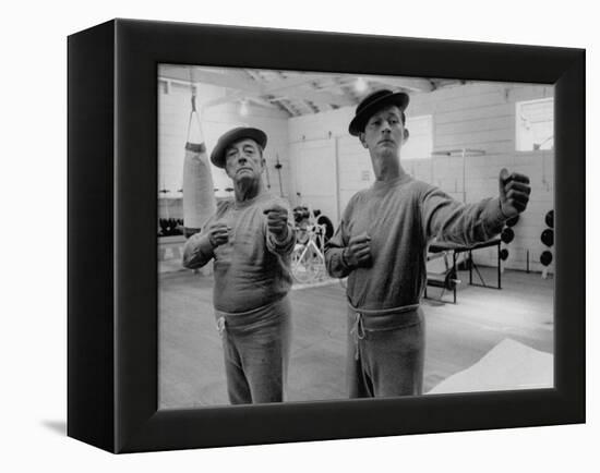 Buster Keaton and Donald O'Connor Holding Up 'Dukes', Practicing for Movie Based on Keaton's Life-Allan Grant-Framed Premier Image Canvas