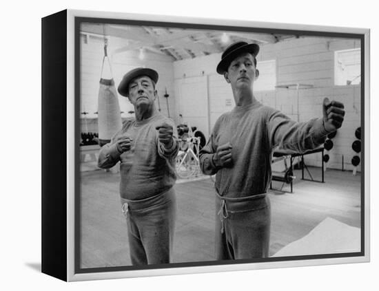 Buster Keaton and Donald O'Connor Holding Up 'Dukes', Practicing for Movie Based on Keaton's Life-Allan Grant-Framed Premier Image Canvas