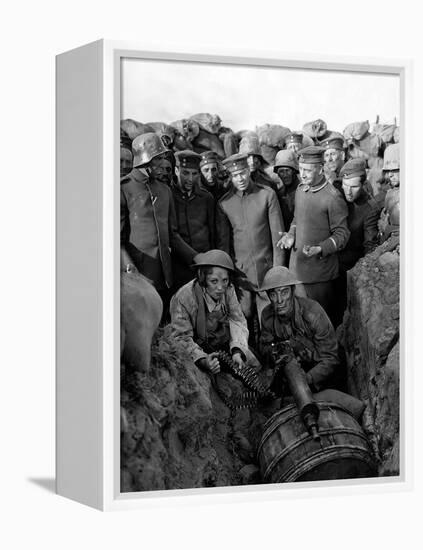 Buster s'en va-t-en guerre (DOUGHBOYS) by EdwardSedgwick with Buster Keaton, 1930 (b/w photo)-null-Framed Stretched Canvas