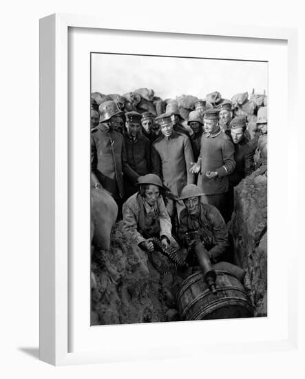 Buster s'en va-t-en guerre (DOUGHBOYS) by EdwardSedgwick with Buster Keaton, 1930 (b/w photo)-null-Framed Photo