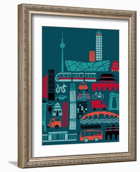 Busy Beijing-null-Framed Giclee Print