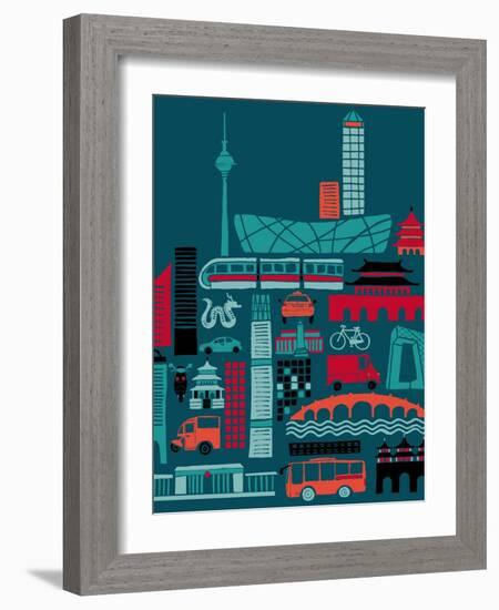 Busy Beijing-null-Framed Giclee Print