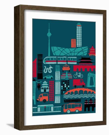 Busy Beijing-null-Framed Giclee Print