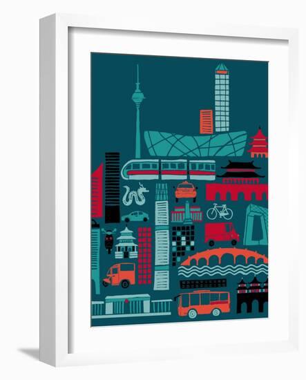 Busy Beijing-null-Framed Giclee Print