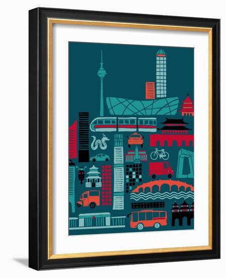 Busy Beijing-null-Framed Giclee Print