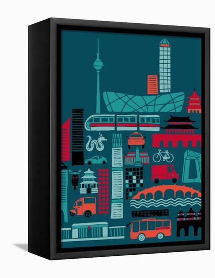 Busy Beijing-null-Framed Premier Image Canvas