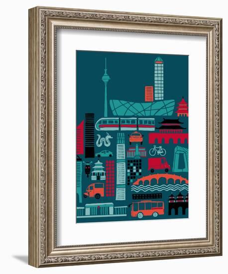 Busy Beijing-null-Framed Giclee Print