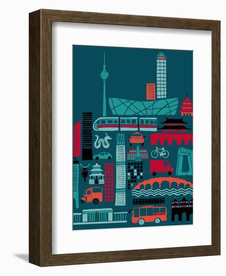 Busy Beijing-null-Framed Giclee Print