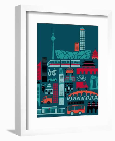 Busy Beijing-null-Framed Giclee Print