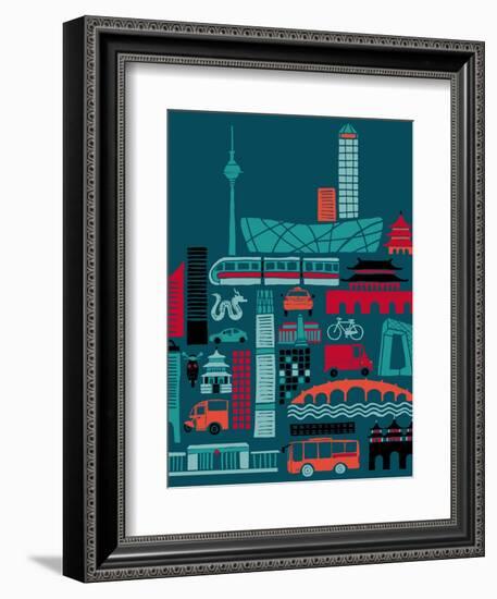 Busy Beijing-null-Framed Giclee Print