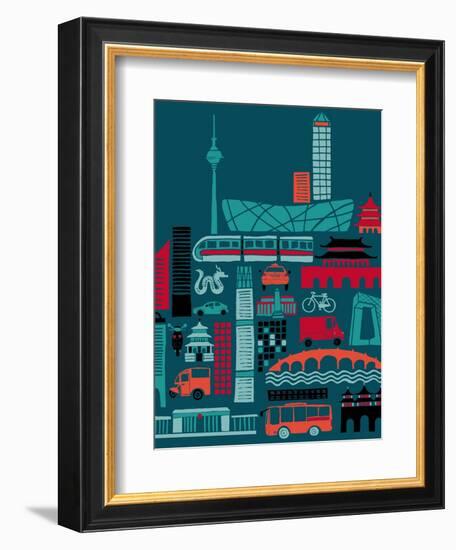 Busy Beijing-null-Framed Giclee Print