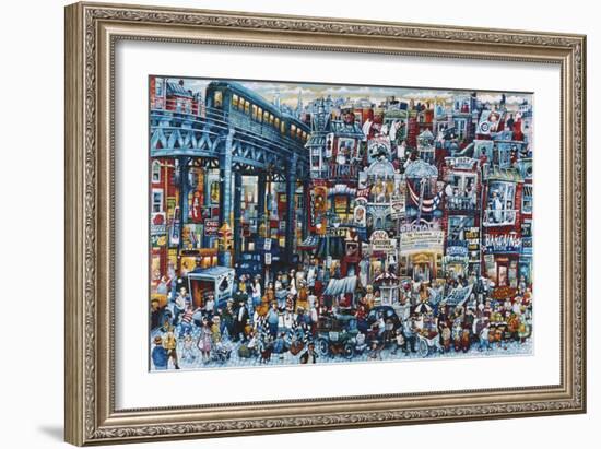 Busy City in 1934-Bill Bell-Framed Giclee Print