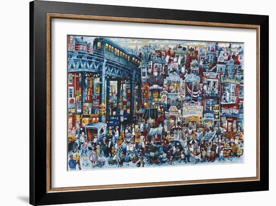 Busy City in 1934-Bill Bell-Framed Giclee Print