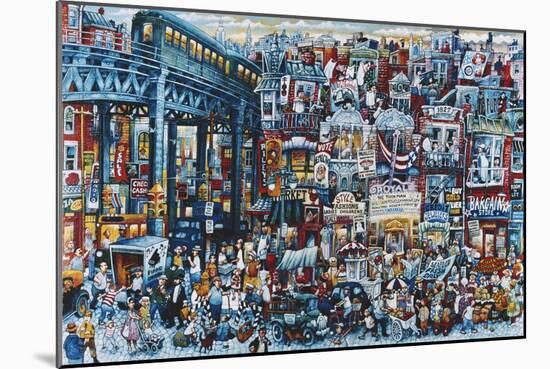 Busy City in 1934-Bill Bell-Mounted Giclee Print