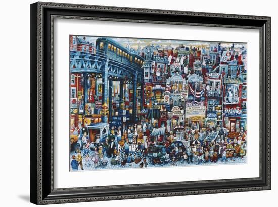 Busy City in 1934-Bill Bell-Framed Giclee Print